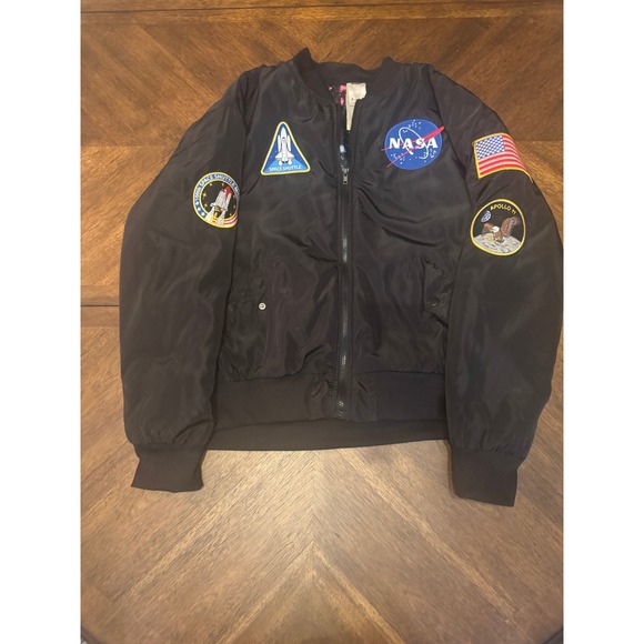 NASA Bomber Jacket Adult Large Spirit Halloween Space Shuttle Patches |F1 - Picture 1 of 5